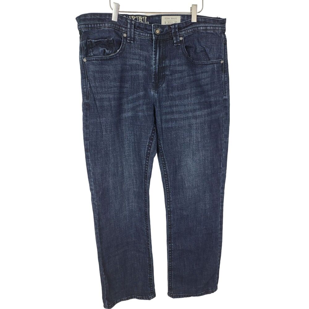 T.K. Axel Jeans 36X32 Mens Slim Bootcut High Rise Dark Wash Denim Bottoms‎